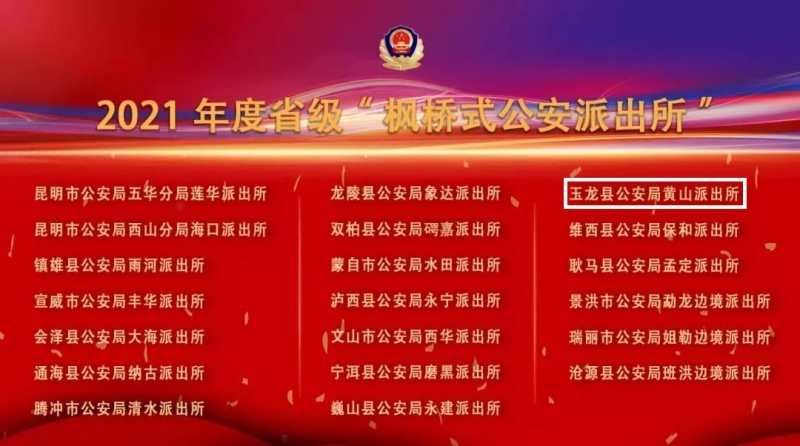玉龙公安2个集体、1名民警受省厅表彰