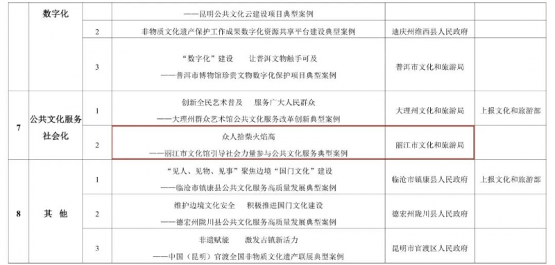 丽江两个典型案例拟入选！云南省遴选推荐公共文化服务高质量发展典型案例名单