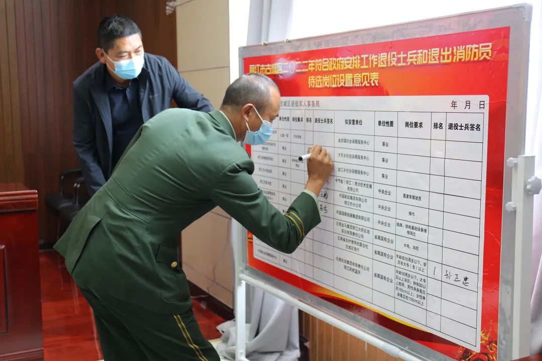 古城区13名符合政府安排工作退役士兵和退出消防员公开选岗