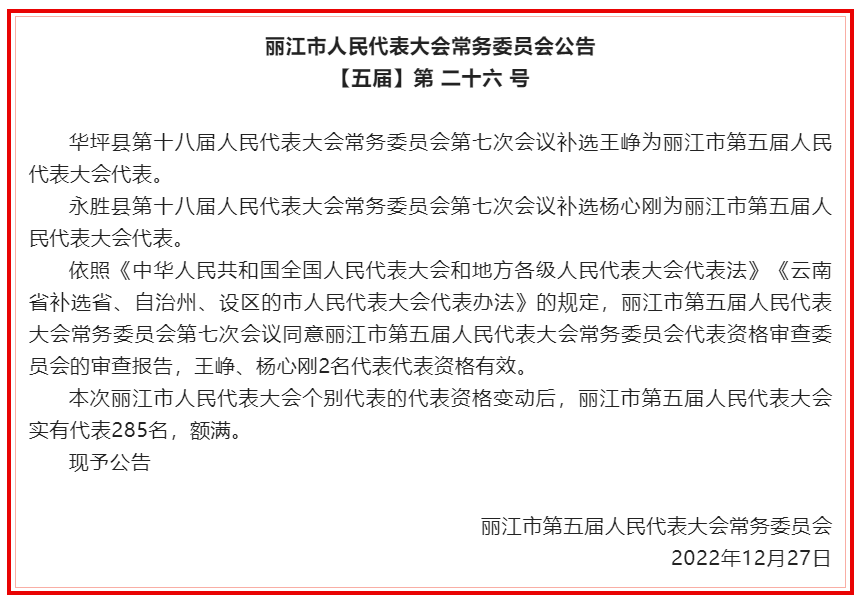 丽江市人大常委会通过一批人事任免名单