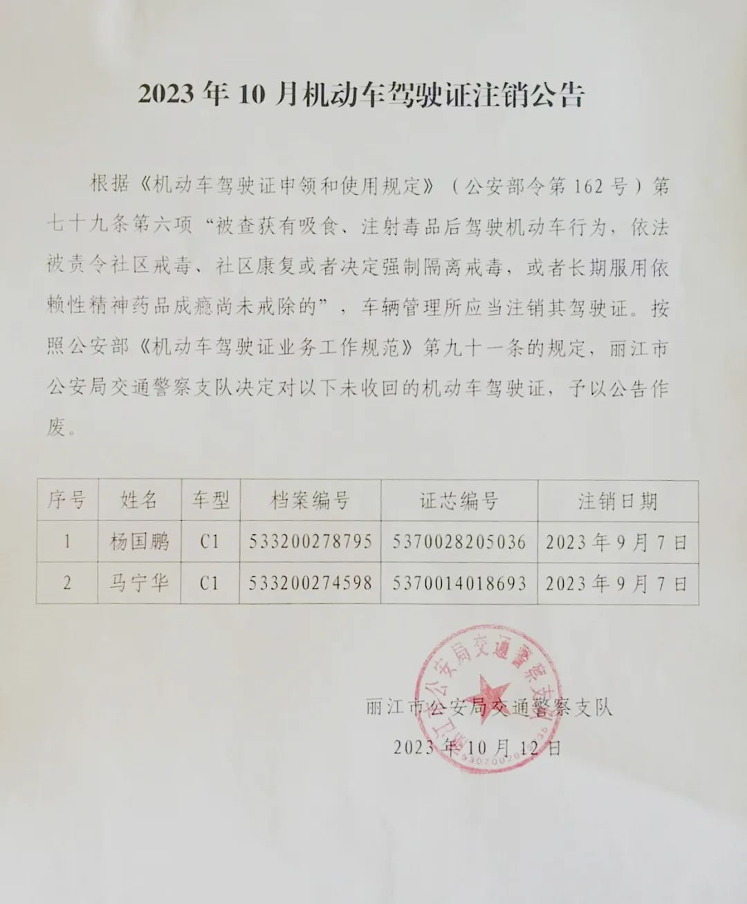 违规行为曝光！丽江市注销两名驾驶证公告发布.jpg