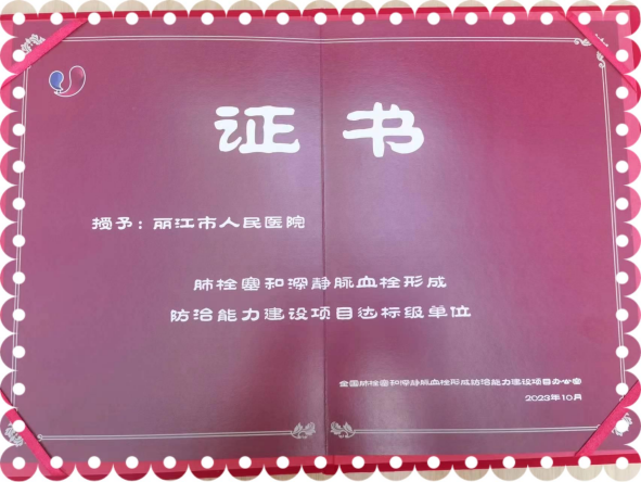 丽江市人民医院正式通过国家静脉血栓栓塞症VTE防治中心认证！.png