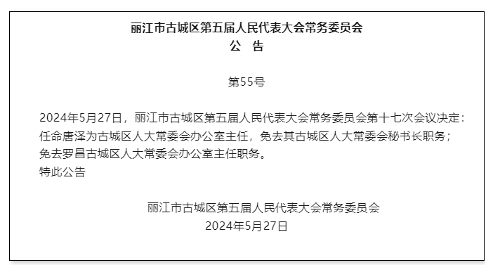 丽江市古城区五届人大常委会召开第十七次会议 新任命一名副区长.png