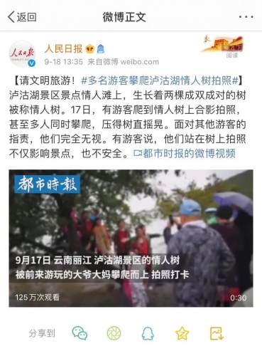 曝光！！！多名游客攀爬泸沽湖情人树拍照…… (7).jpg