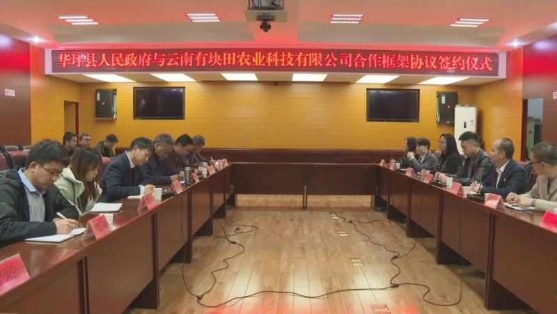 华坪县与云南有块田农业科技公司签约合作框架协议