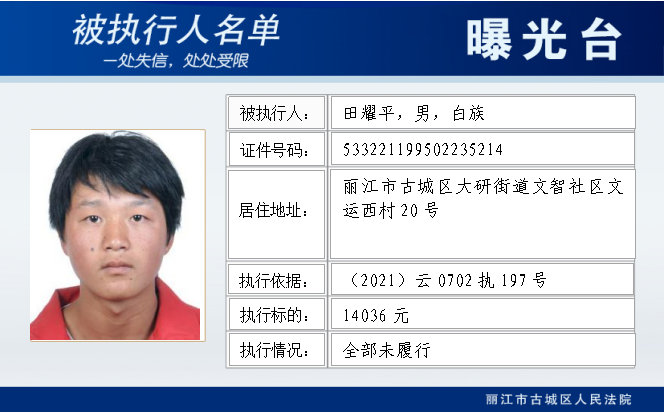 丽江古城法院实名曝光10名老赖 (6).png